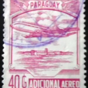 Selo postal do Paraguai de 1986 Additional Air Mail  40 U