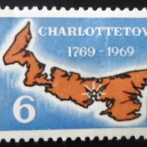 Selo postal do Canadá de 1969 Charlottetown as Capital of Prince Edward Is. N