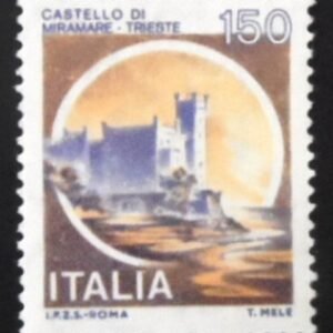 Selo postal da Itália de 1980 Miramare Castle N