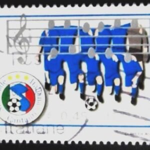 Selo postal da Itália de 2006 Stylized Soccer Players U