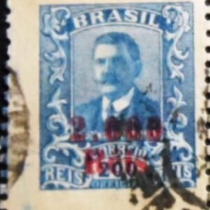 Selo postal do Brasil de 1928 Wenceslau Braz 2000/200 U