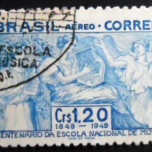 Selo postal do Brasil de 1948 Escola de Música MCC