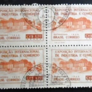 Quadra de selos postais do Brasil de 1948 Feira de Quitandinha 1.20 NCC QD