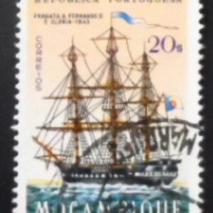 Selo postal de Moçambique de 1963 Frigate Dom Fernando II e Gloria 1843 U