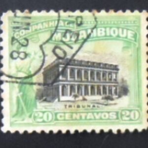 Selo postal da Companhia de Moçambique de 1918 Tribunal of Beira 20 U