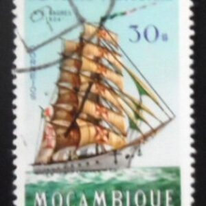 Selo postal de Moçambique de 1963 Sail training vessel Sagres U