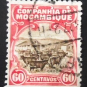 Selo postal da Companhia Moçambique de 1923 Cattle Breeding 60 U