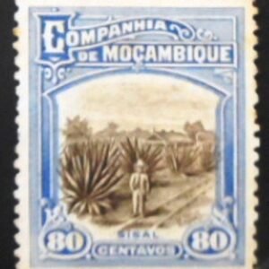 Selo postal da Companhia Moçambique de 1923 Sisal plantation 80 N