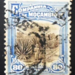 Selo postal da Companhia Moçambique de 1923 Sisal plantation 80 U