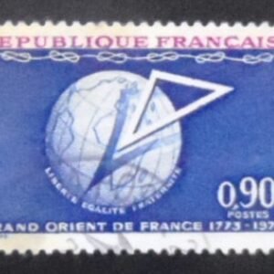 Selo postal da França de 1973 Grand Orient de France U