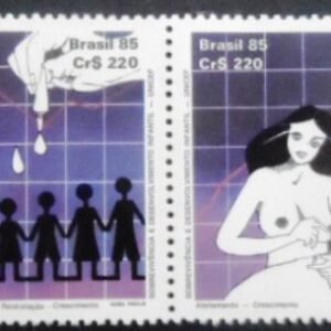 Se-tenant do Brasil de 1985 Desenvolvimento Infantil M SET P2