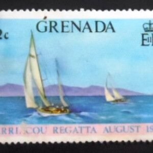 Selo postal de Granada e 1973 Racing Class Yachts U