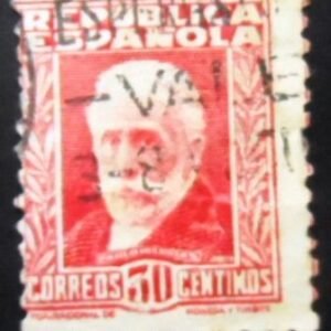 Selo postal da Espanha de 1932 Pablo Iglesias 50 U sev