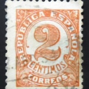 Selo postal da Esanha de 1933 Numerals 2 U