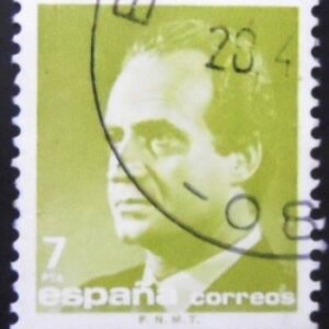 Selo postal da Espanha de 1986 King Juan Carlos I 7 U