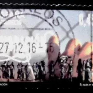 Selo postal da Espanha de 2016 Migration 2016 U