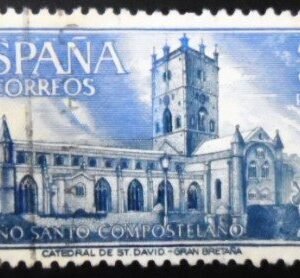 Selo postal da Espanha de 1971 St. David's Cathedral U