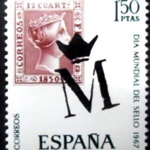 Selo postal da Espanha de 1967 1850 12c Stamp with Crowned M