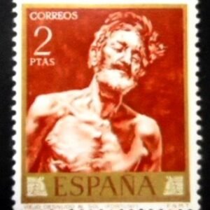 Selo postal do Brasil de 1968 Old Man Naked to the Sun M