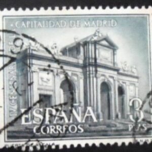 Selo postal da Espanha de 1961 Alcalá Gate U