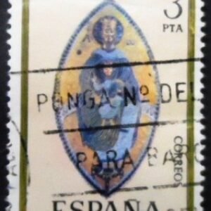 Selo postal da Espanha de 1975 The Virgin and Child U