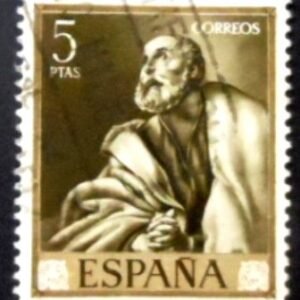 Selo postal da Espanha de 1963 St Peter U