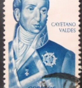 Selo postal da Espanha de 1967 Cayetano Valdés y Flores U