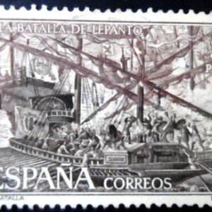 Selo postal da Espanha de 1972 Battle of Lepanto U