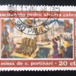 Selo postal do Brasil de 1968 1ª Missa u
