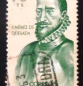 Selo postal da Espanha de 1962 Jiménez de Quesada U