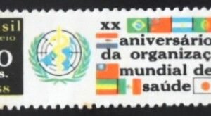 Selo postal do Brasil de 1968 OMS M