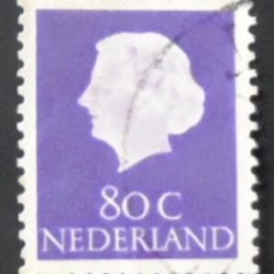 Selo postal da Holanda de 1958 Queen Juliana 80 U