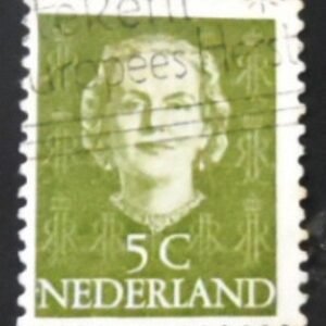 Selo postal da Holanda de 1949 Queen Juliana 5 U