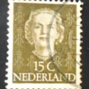 Selo postal da Holanda de 1949 Queen Juliana 15 U