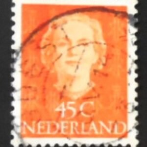 Selo postal da Holanda de 1949 Queen Juliana 45 U