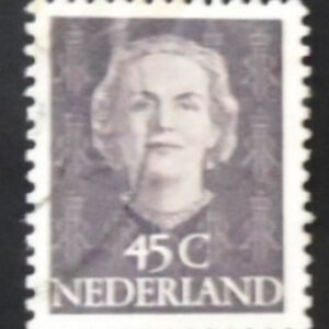 Selo postal da Holanda de 1950 Queen Juliana 45 U