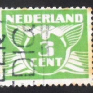 Selo postal da Holanda de 1925 Flying dove 3 U