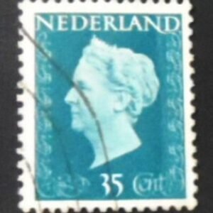 Selo postal da Holanda de 1947 Queen Wilhelmina 35 U
