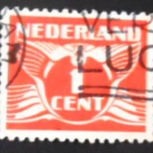 Selo postal da Holanda de 1924 Flying dove 1 U