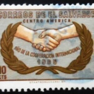 Selo postal de El Salvador de 1965 International Cooperation U