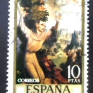 Selo postal da Espanha de 1970 St. Francis of Assisi U