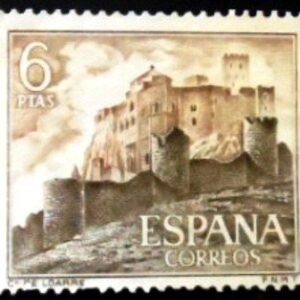 Selo postal da Espanha de 1967 Castle of Loarre U