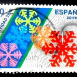 Selo postal da Espanha de 1988 Snow Crystals U