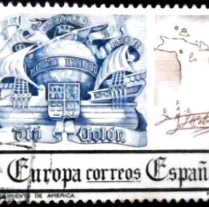 Selo postal da Espanha de 1982 Discovery of America U