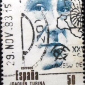 Selo postal da Espanha de 1983 Joaquín Turina U