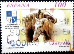 Selo postal da Espanha de 2000 Carthusian Horse U