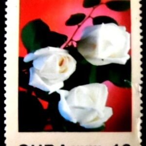 Selo postal de Cuba de 1988 Roses N
