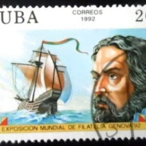 Selo postal de Cuba de 1992 Alonso de Ojeda U
