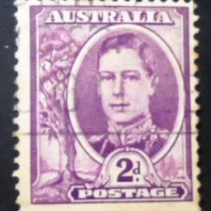 Selo postal da Austrália de 1944 King George VI 2 U