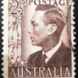 Selo postal da Austrália de 1951 King George VI 2½ U